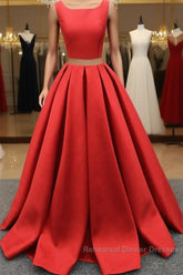 A Line One-Piece Jewel Open Back Long Semi Formal Prom Dress